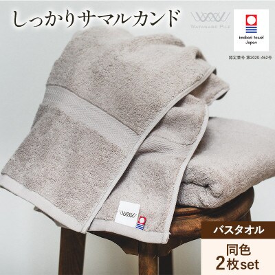 (今治タオル)しっかりサマルカンド バスタオル 2枚セット グレー【ID05380GYGY】