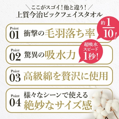 ふるさと納税限定上質今治タオルビックフェイスタオル4枚セットクラウドブルー I003390FT4CB