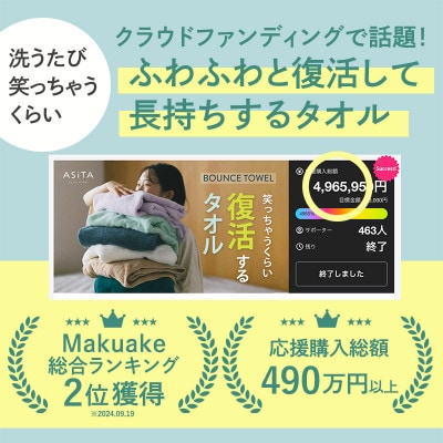(今治タオル)ASiTA BOUNCE フェイスタオル2枚(グレー)【I003610FT2GY】