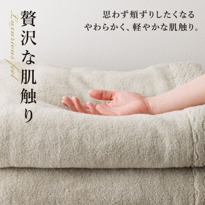 (今治タオル)上質無撚糸タオルケット 1枚 グレーベージュ【I004500KT1GYBE】