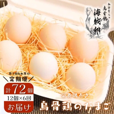 【毎月定期便】【愛媛産】海賊卵【烏骨鶏卵】12個【VE00840】全6回