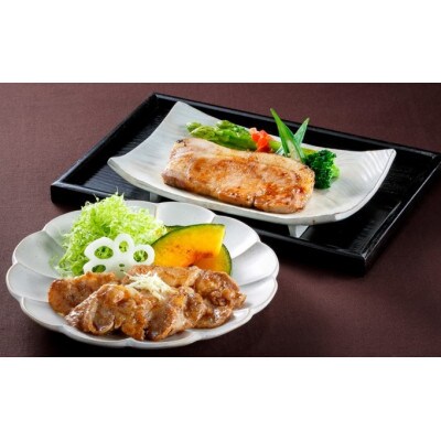 国産豚ロース生姜焼き・麦味噌ステーキセット　【VB01560】