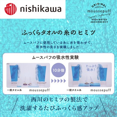 nishikawa/西川　ムースパフ　ループタオル4枚セット　ライトブルー　I001970WT4LB