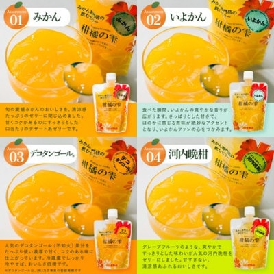 のま果樹園の飲むゼリー「柑橘の雫」4種入り(12個セット)