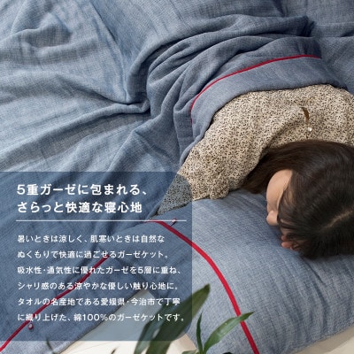 (今治タオル)ビレア ガーゼケット 1枚(ネイビー)【I003440KT1NV】