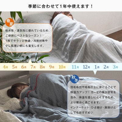 (今治タオル)ビレア ガーゼケット 1枚(グレー)【I003440KT1GY】