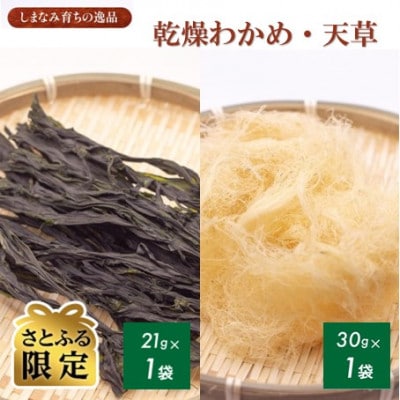 【さとふる限定】【村上水産】今治産しまなみアソート2袋セット(わかめ・天草)