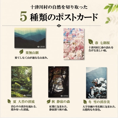 【ふるさと納税限定】十津川村風景ポストカードセット 5枚入り　四季