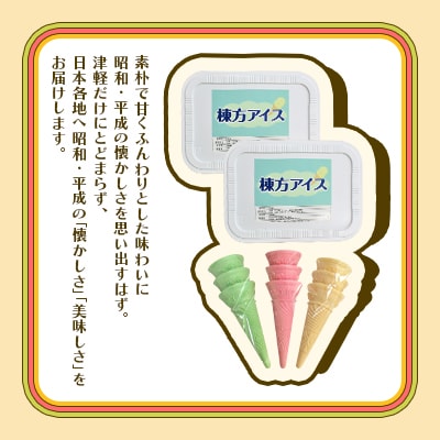 青森【棟方アイス】(1kg×2パック)カラフルコーン(3色×3個)のセット