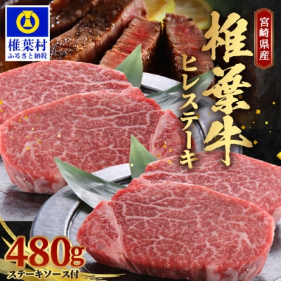 宮崎県産 椎葉牛 ヒレ肉 【480g】お試しステーキソース付き TK-24