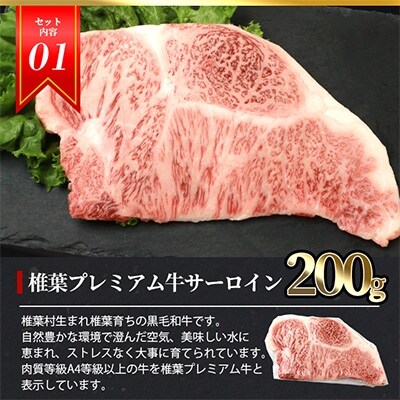 総重量800g!【3種の牛肉】ステーキ食べ比べセット【椎葉牛・椎葉プレミアム牛・宮崎県産和牛】