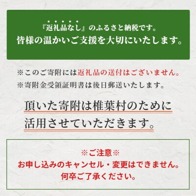 【返礼品なしの寄附】宮崎県椎葉村(1口:1,000円)