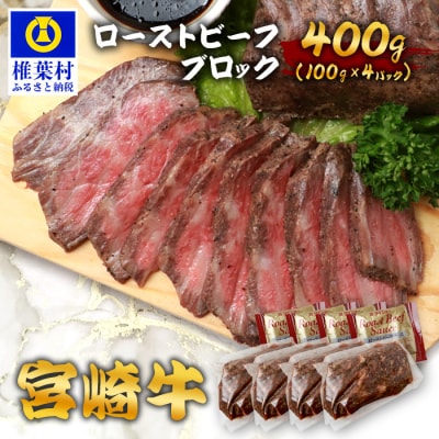 宮崎牛 ローストビーフブロック 400g(100g×4P) お試しソース付き TK-95