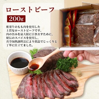 3回定期便 宮崎県産 椎葉牛 ローストビーフブロック 200g(100g×2P)TK-103