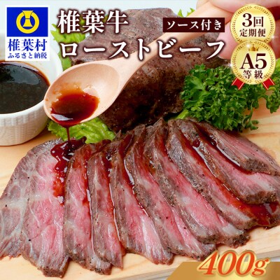 【定期便】3回定期便 宮崎県産 椎葉牛 ローストビーフ【400g】(100g×4P)TK-104