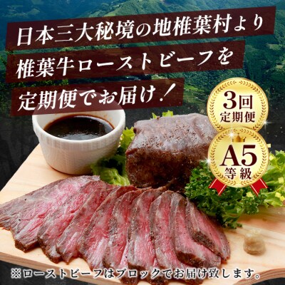 【定期便】3回定期便 宮崎県産 椎葉牛 ローストビーフ【400g】(100g×4P)TK-104