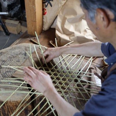 千島笹 燻煙鉄線盛籠【北の竹工房】