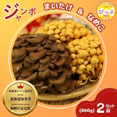 きのこ2種セット 計860g ジャンボまいたけ 500g なめこ 180g×2【遠藤農産】