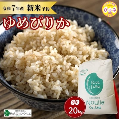 2025年産ノウリエ ゆめぴりか玄米20kg【10月から11月上旬発送】