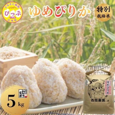 【令和8年産 新米先行受付】特別栽培米 ゆめぴりか みがき玄米 5kg 【西間農園】
