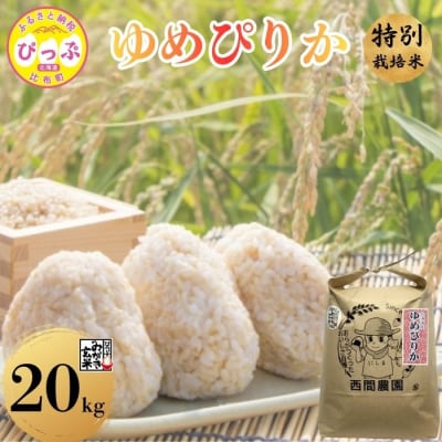 【令和8年産 新米先行受付】特別栽培米 ゆめぴりか みがき玄米 20kg(5kg×4) 【西間農園】