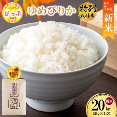 【先行受付】【西間農園】特別栽培米 ゆめぴりか 精米 20kg【12月から1月上旬発送】