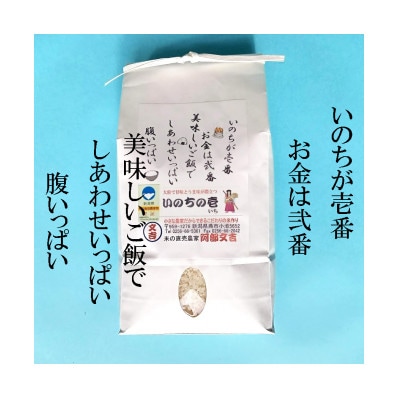 【令和7年産新米 先行予約】大粒で甘味とうま味が際立つ「いのちの壱」精米 2kg