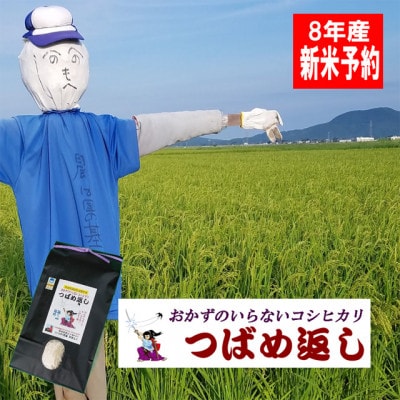 【8年産新米 先行予約】おかずのいらないコシヒカリ「つばめ返し」白米2kg