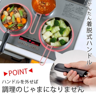 着脱式ゆきひら鍋3点セット(兼用蓋付)
