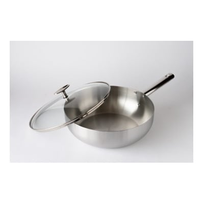 アルミクラッド三層中華鍋27cm(ガラス蓋付)+中華お玉
