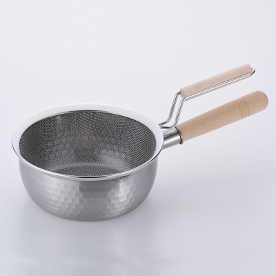 SM-9549 彩食庵　ステンレス雪平鍋18cm&木柄ザルセット