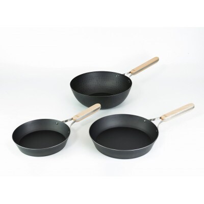 enzo 鉄フライパン20cm&24cm&中華鍋26cmセット TMB-2358