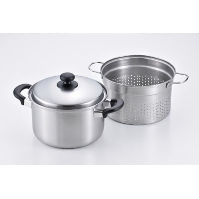 燕三　IH対応片手鍋18cm&両手鍋20cm&パスタポット22cm(お玉付)　EM-022