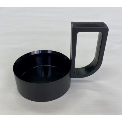 ホルダーが取り外しできる蓋付二重構造マグカップセット/黒&赤セット(ミラー仕上)