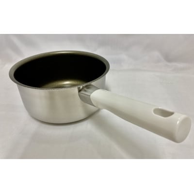 2層鋼内面フッ素樹脂加工・ガラス蓋付片手鍋18cm