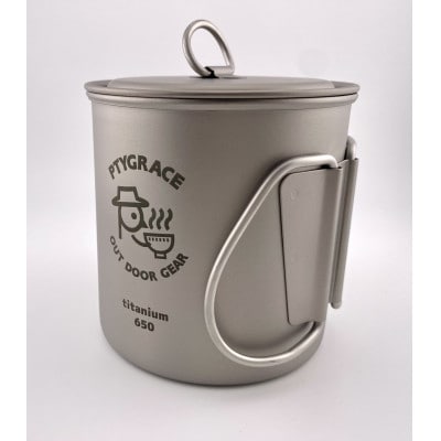 チタンヌードルマグカップ650 スプーンフォーク付 【アウトドア食器 調理器 直火OK】