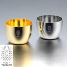 【Made in Tsubame】18-8ステンレスぐいのみミラー仕上&金メッキ2P(各100ml)