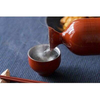 漆磨　日の和　二重ぐい吞み