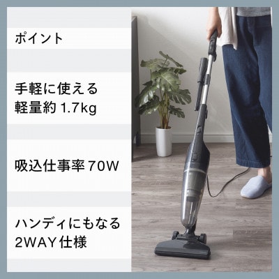 ツインバード サイクロン スティック型 クリーナー (TC-E123JBK ブラック) 掃除機