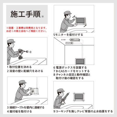 別途設置工事必要】ツインバード 12V型浴室テレビ ( VB-BB123W