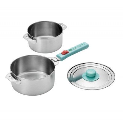 EJQ-800 燕熟の技 ステンレス鍋 14cm&16cm 着脱ハンドル付き