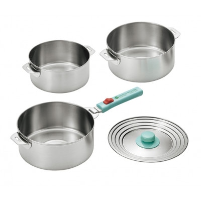 EJQ-1200 燕熟の技 ステンレス鍋16cm&18cm&20cm 着脱ハンドル付き