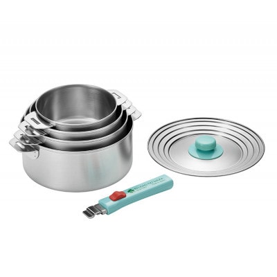 EJQ-1500 燕熟の技 ステンレス鍋 14cm&16cm&18cm&20cm 着脱ハンドル付き