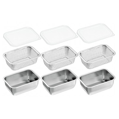 YB-1001 燕熟の技 ユニット1/4バット&ザル&フタ 各3個セット 燕三条産