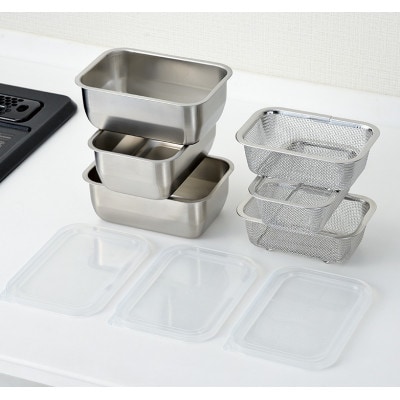 YB-1001 燕熟の技 ユニット1/4バット&ザル&フタ 各3個セット 燕三条産