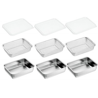 YB-1500 燕熟の技 ユニット1/2バット&ザル&フタ 各3個セット 燕三条産