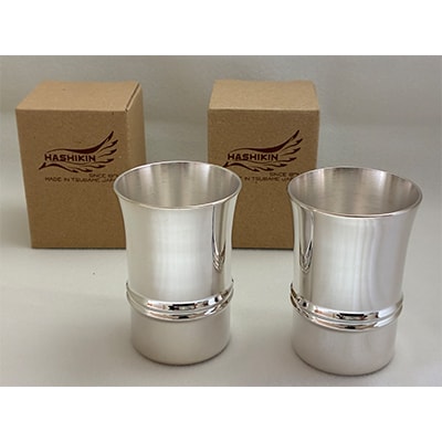 純銅 酒グラス シルバー2P