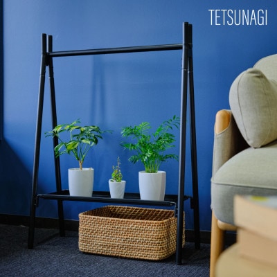 【TETSUNAGI】ハンガーラックミニ&スチールトレイセット　ブラック　子ども用