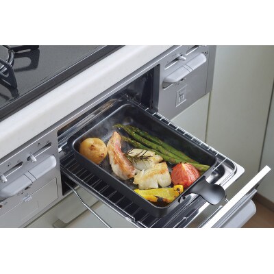 わたしのこだわり鉄鍋シリーズ　グリルプレート　シリコンコーティング　(木台付き)