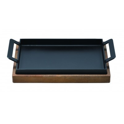 わたしのこだわり鉄鍋シリーズ　鉄板　シリコンコーティング　(木台付き)